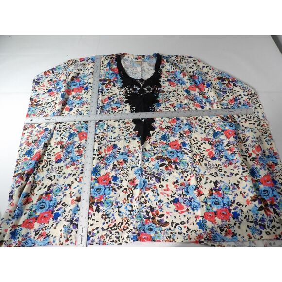 Cosita Linda Beachwear One Size Cover Up Dress Tunic kimon Floral Colorful Artsy - Picture 7 of 12